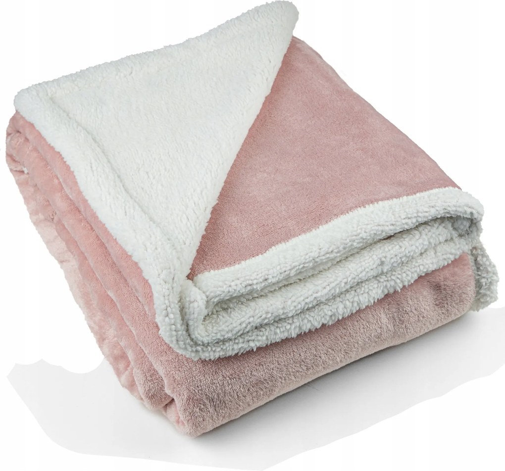 Puha és meleg kétoldalas rózsaszín takaró 150x200 cm