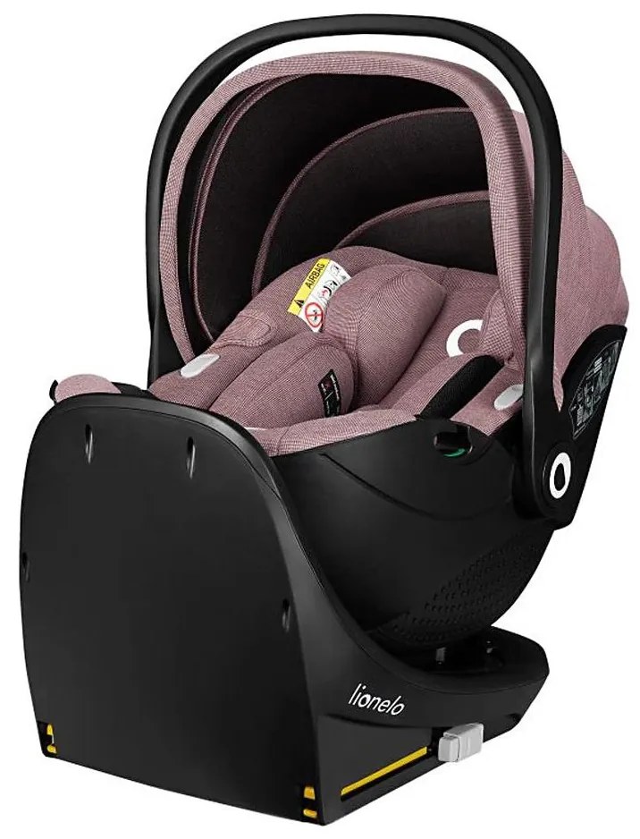 Lionelo - Forgatható autósülés alappal MOXIE SET i-Size 40-87 cm rózsaszín-mályva