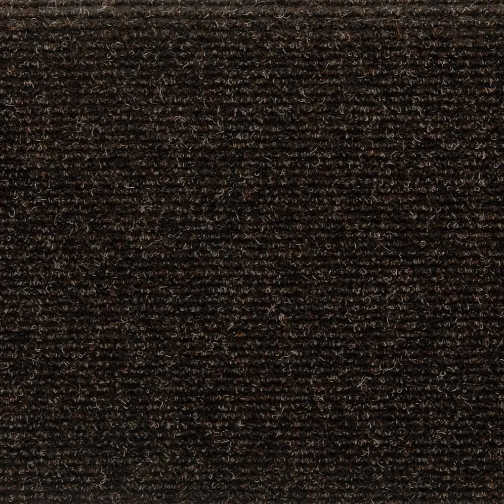 15 db öntapadós lépcsőszőnyeg, sötétbarna, téglalap alakú széllel, 65 x 21 x 4 cm