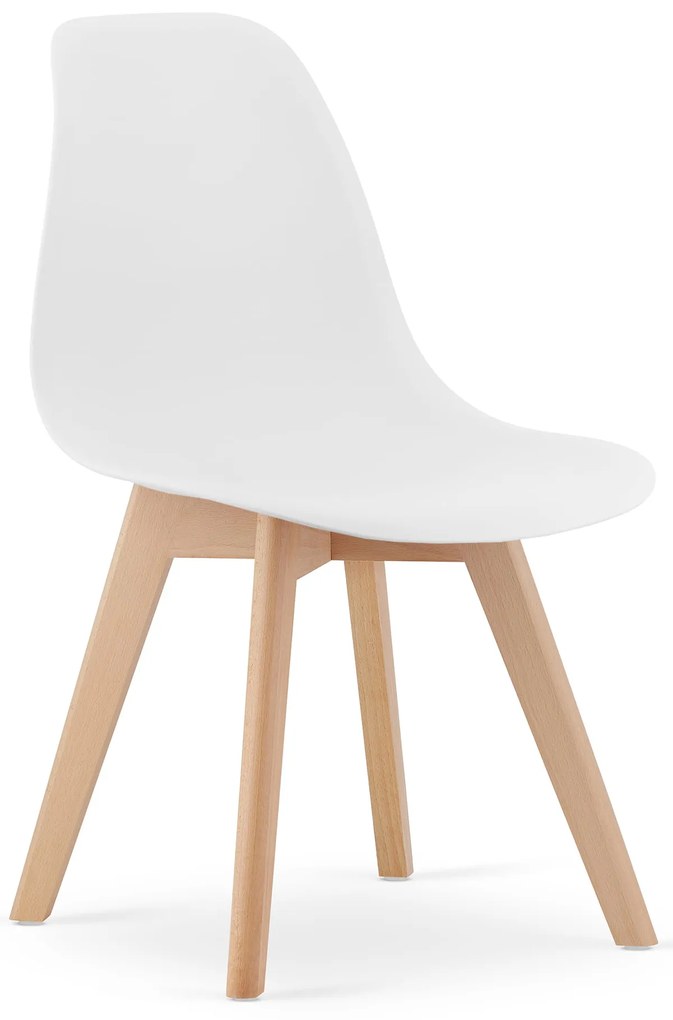 Étkezőgarnitúra 1 + 4, RAMOD asztal 100x60 cm fehér/tölgy dekor + fehér KITO szék