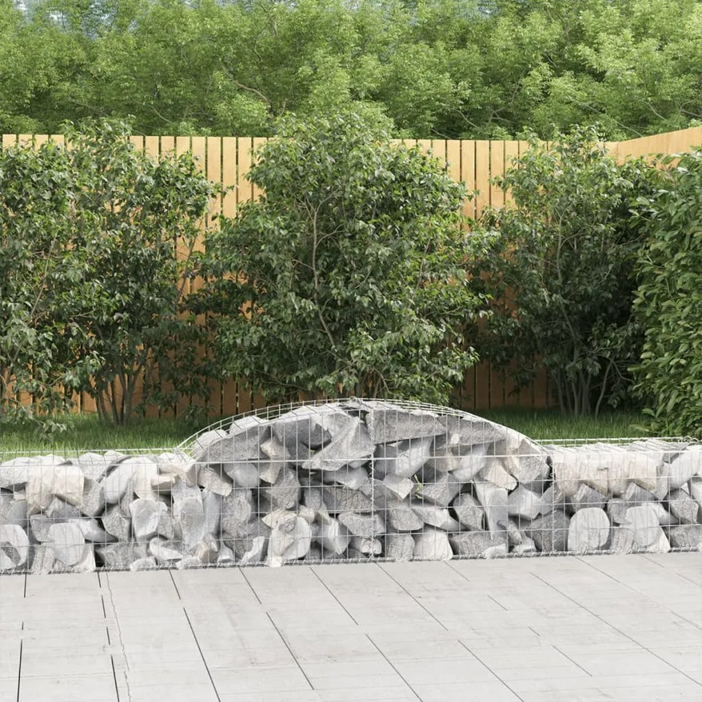 8 db íves horganyzott vas gabion kosár 300x50x40/60 cm