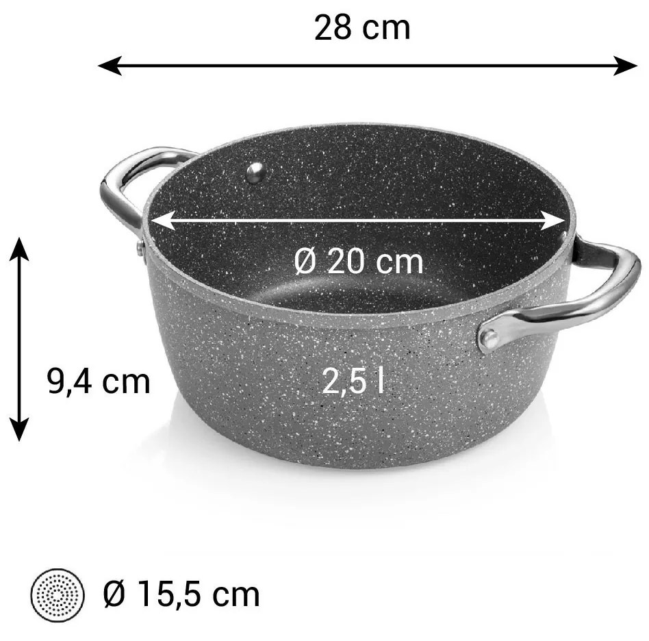 Tescoma i-PREMIUM Stone serpenyő, átmérő 20 cm,2,5 l, 2,5 l