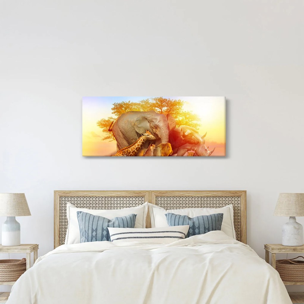 Afrikai állatok képe (120x50 cm)