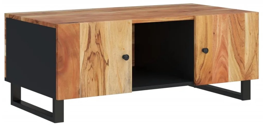 Tömör akácfa és szerelt fa dohányzóasztal 100 x 54 x 40 cm