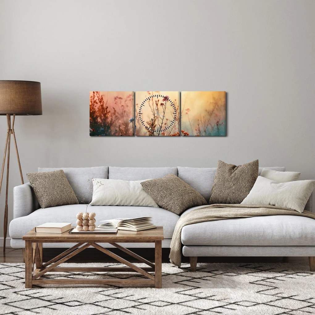 Kép - Vadvirágok (órával) (90x30 cm)