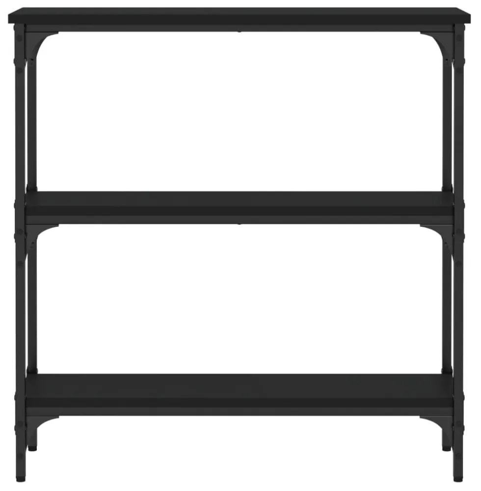 fekete szerelt fa tálalóasztal 75x22,5x75 cm