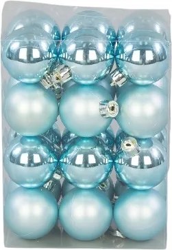 24X Gömbök Medálok Karácsonyfa Díszek Gömbök 4CM Karácsonyi Szett 24DB Fényes/matt