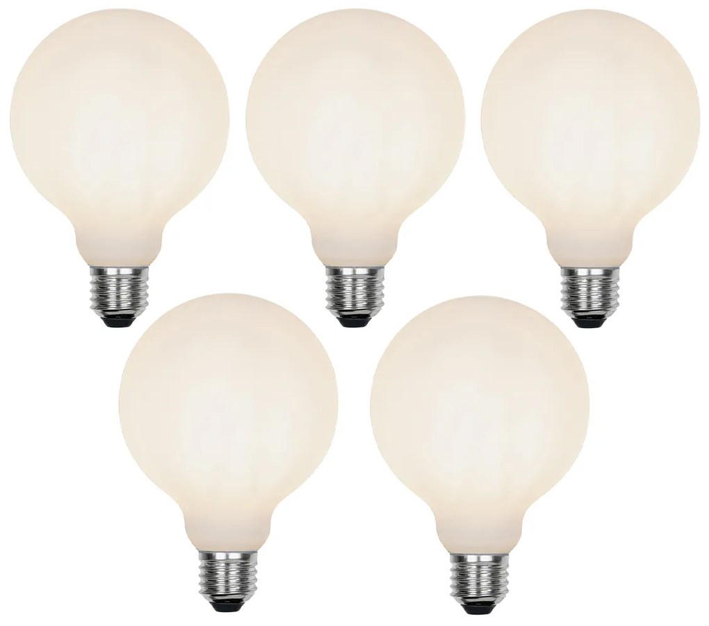 5 darabos E27 3 lépésben szabályozható LED izzó készlet G95 matt 5W 550 lm 2700K