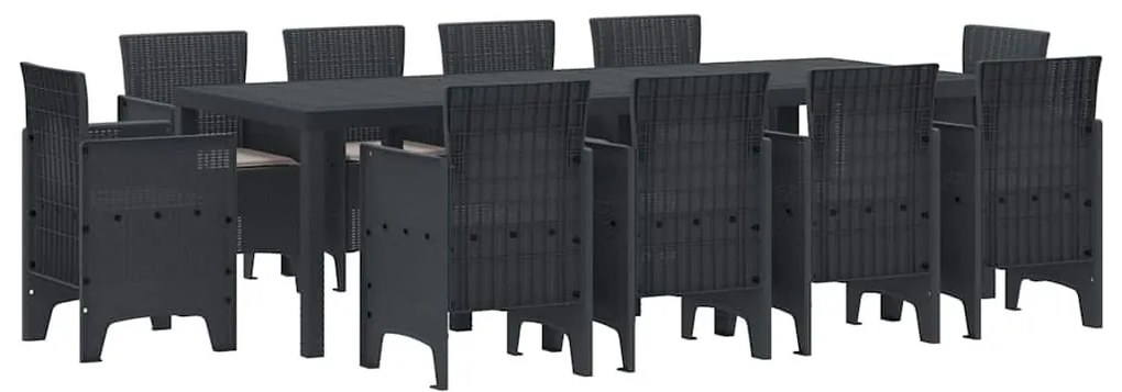 Kert étkező szett 11 pcs Antracit Polt rattan