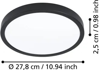 Eglo 901299-LED Mennyezeti lámpa FUEVA LED/14,2W/230V 2700/4000/6500K átmérő 27,8 cm fekete
