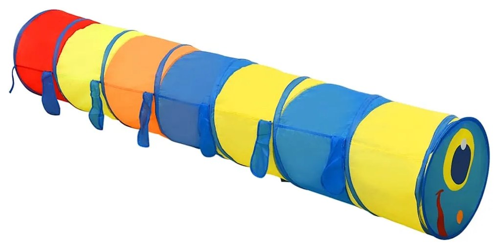 többszínű poliészter gyerek-játszóalagút 250 labdával 245 cm