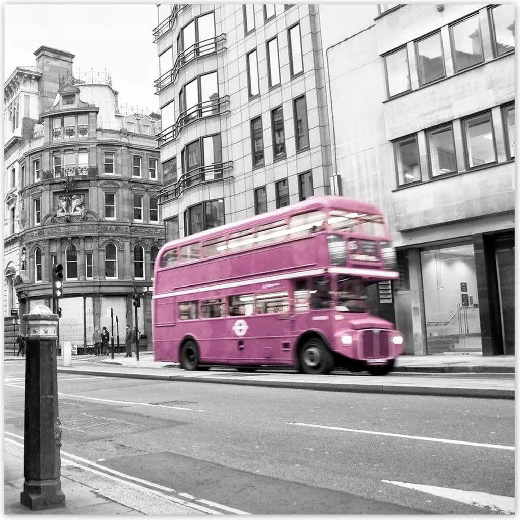 Poszterek 100x100 Púderrózsaszín busz