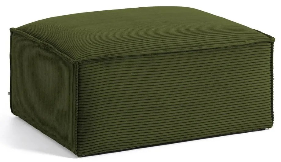 Zöld kordbársony lábtartó Blok – Kave Home