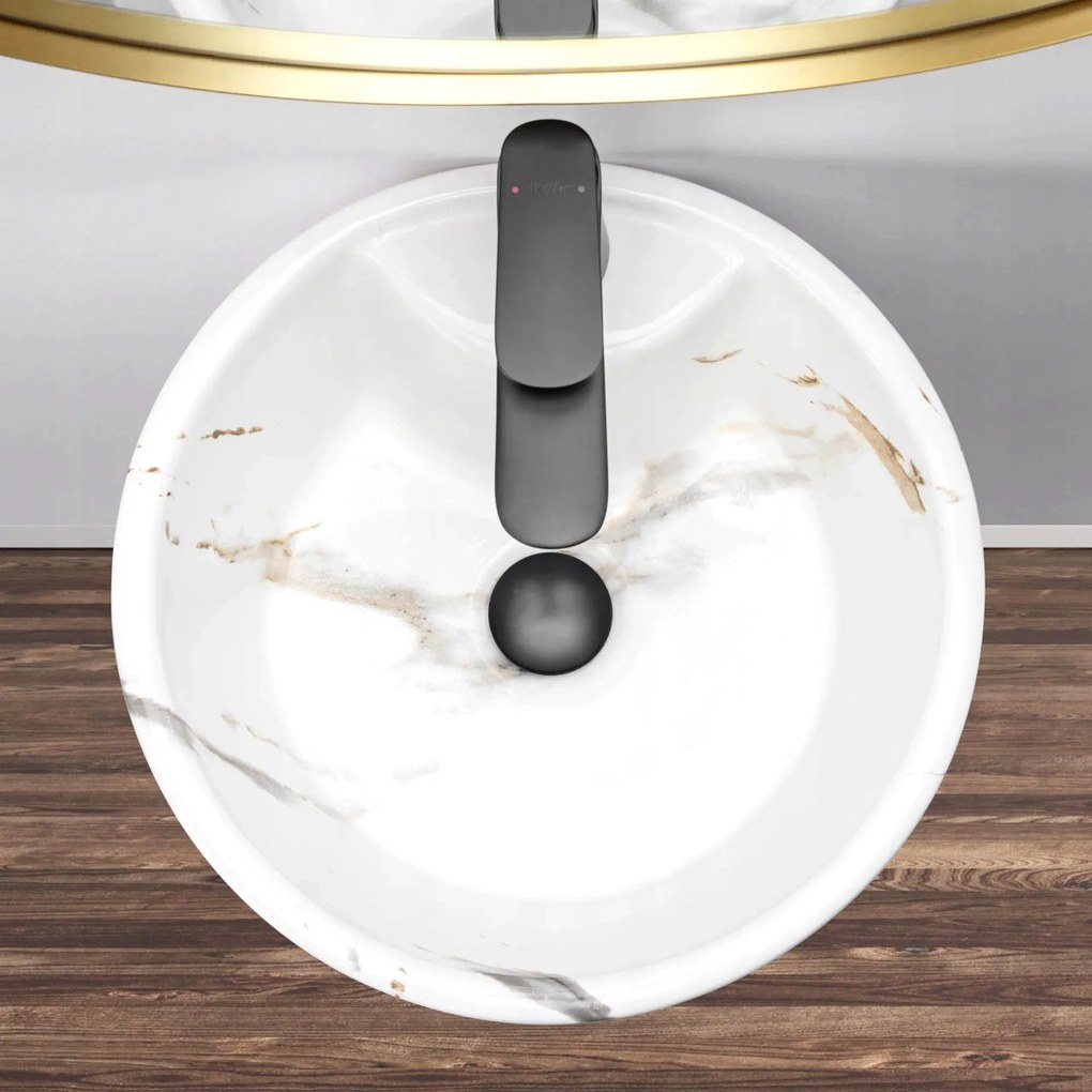 Szabadon álló mosdó REA Blanka Marble Marmur