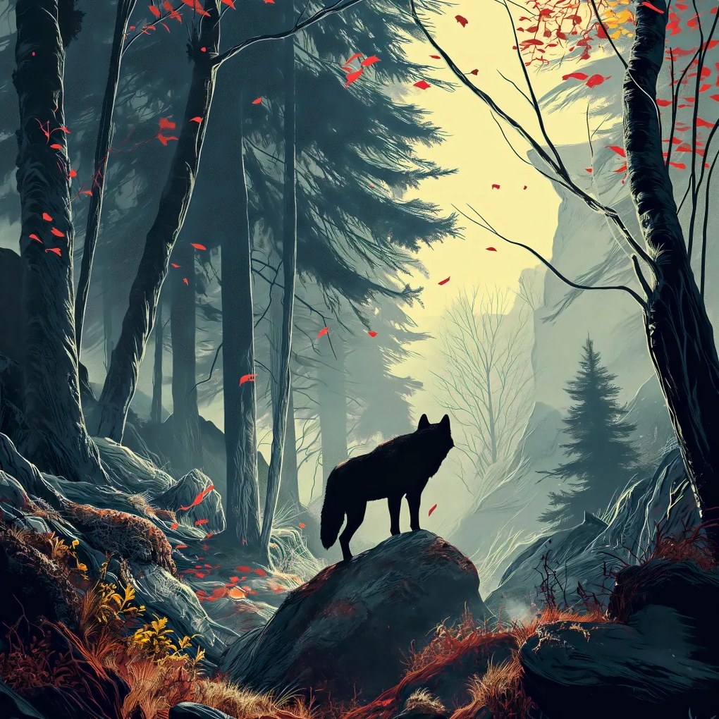 Poszter 80x80cm Erdei visszhangok