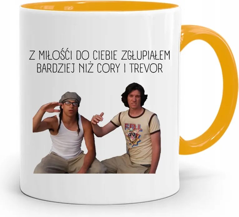 Sárga Bögre Lányoknak Szerelemből Meghülyültem fényképes nyomattal