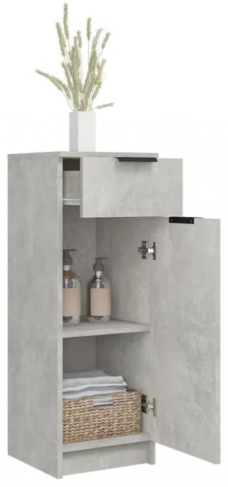 betonszürke szerelt fa fürdőszobaszekrény 32 x 34 x 90 cm