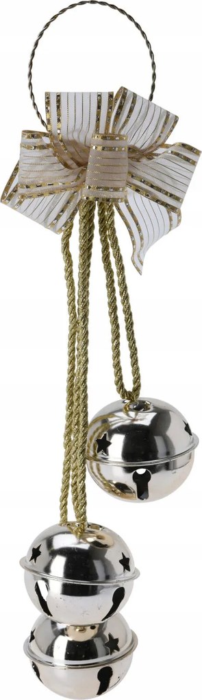 Csengettyűk Arany Ezüst Karácsonyi Dekoráció Masnival Ajtódísz