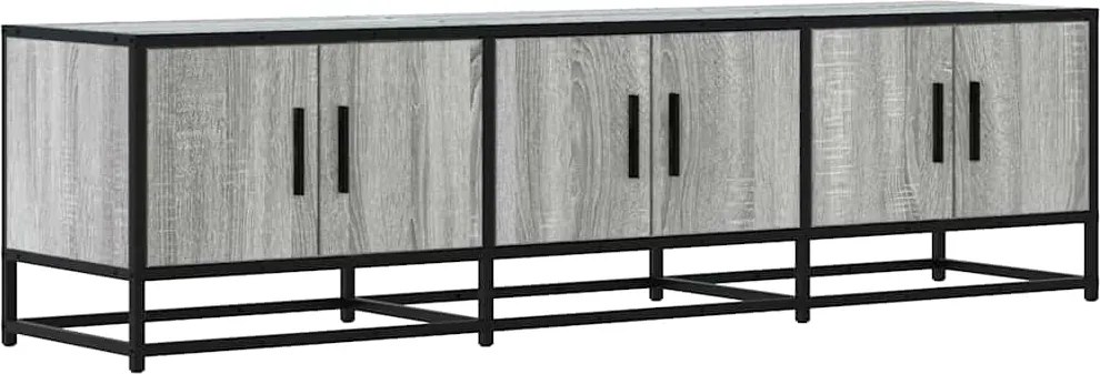vidaXL szürke sonoma színű szerelt fa és fém TV-szekrény 150x35x41 cm