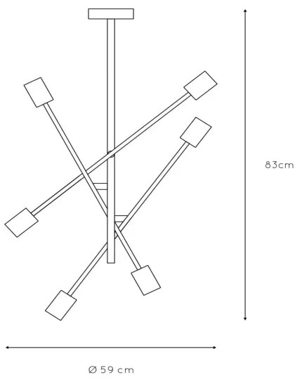 Lucide 21119/06/30 - Csillár rúdon LESTER 6xE27/40W/230V