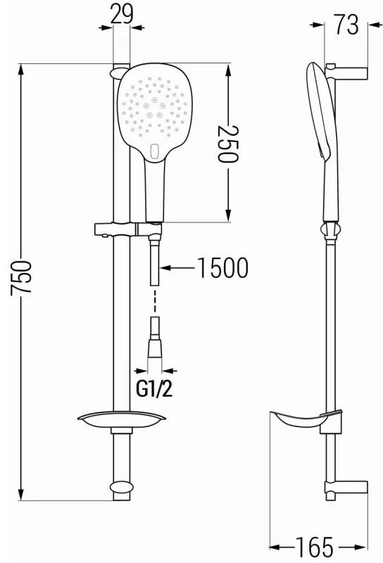 Mexen zuhanygarnitúra DB22, króm, 785224584-00