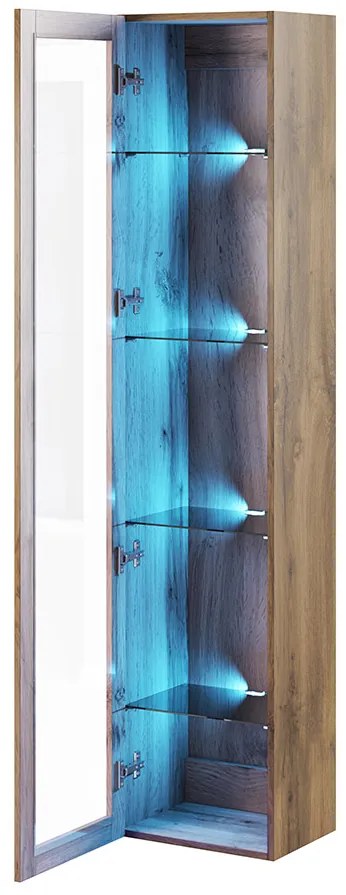 Vitrin Zylia (fehér + fényes fehér) (RGB LED világítás színes). 1058207