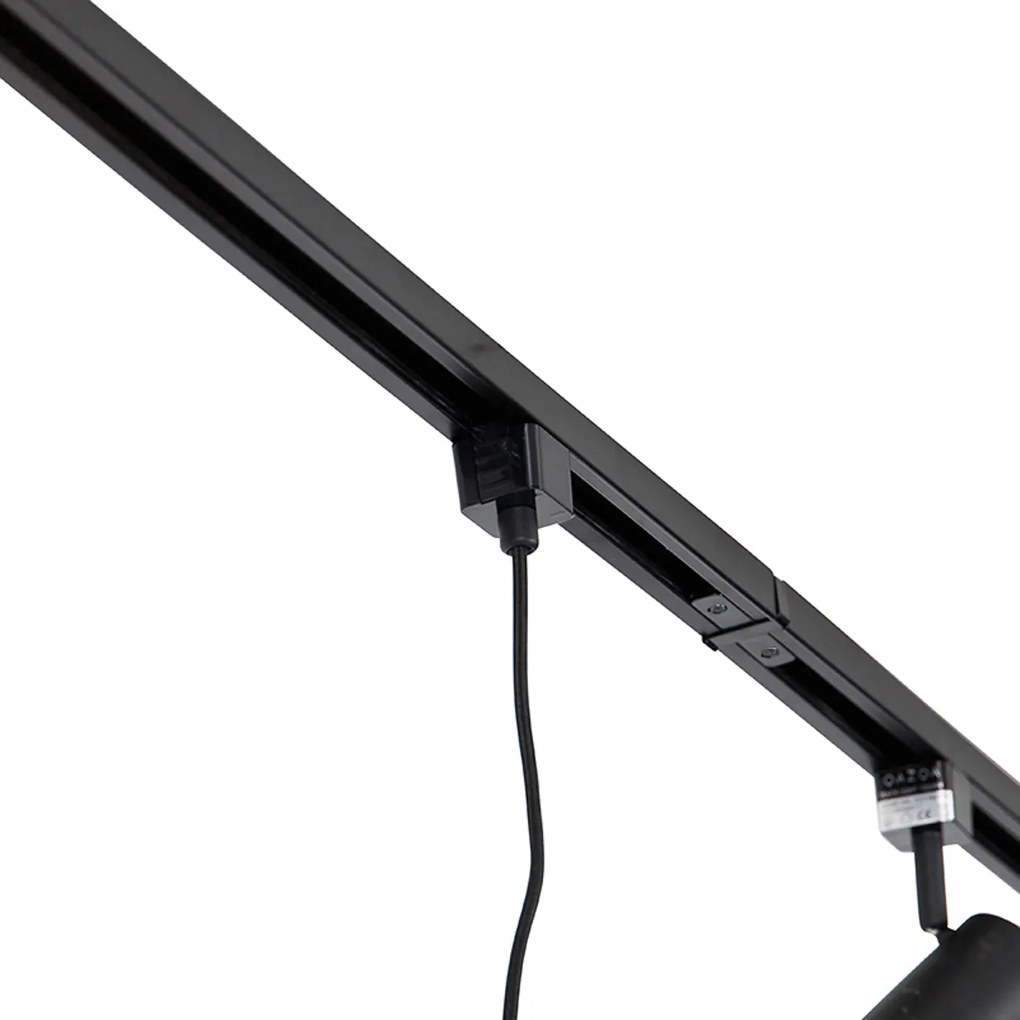 1-fázisú sínrendszer 3 spotlámpával és 3 függőlámpával fekete - Cavalux Jeana