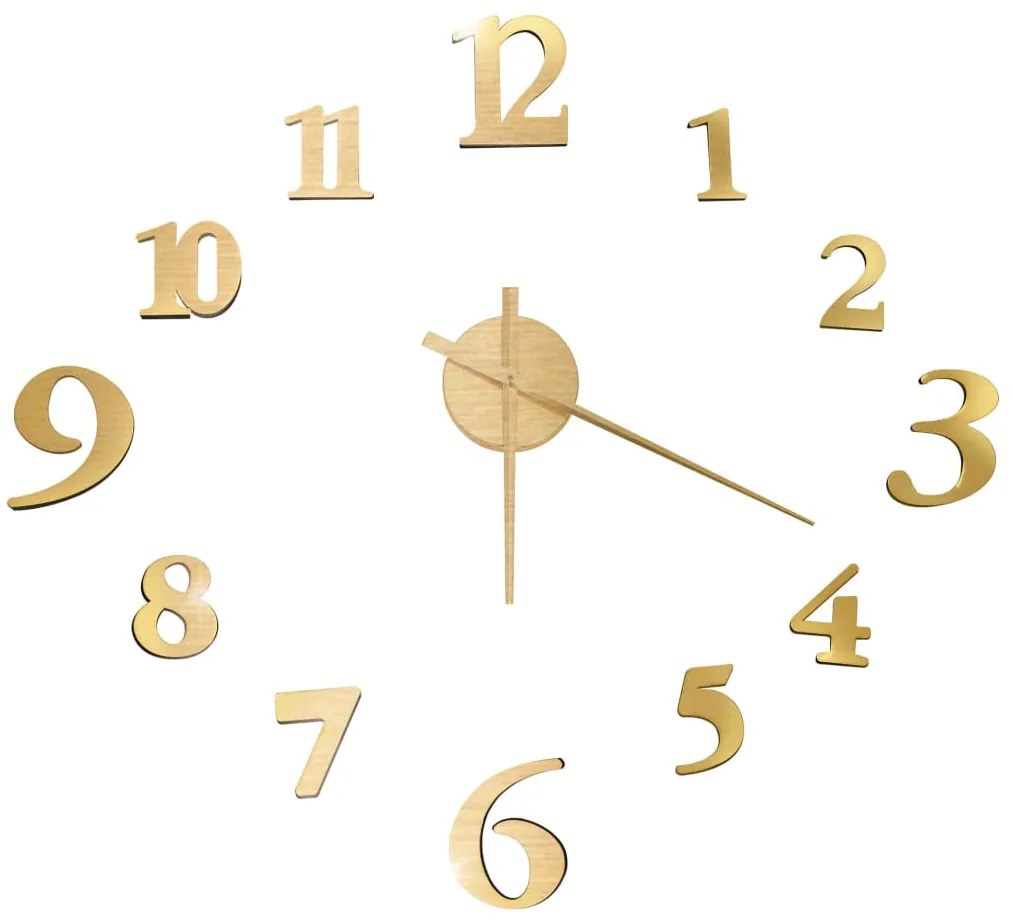 aranyszínű modern 3D falióra 100 cm XXL