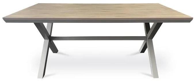 Bézs Kerti Asztal, Alumínium Váz + Polywood Lap. AZT-S1510 OAK