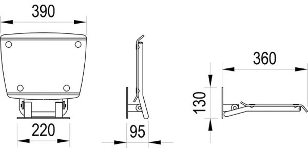 Ravak B8F0000052 - Lehajtható zuhanyülőke OVO rozsdamentes acél