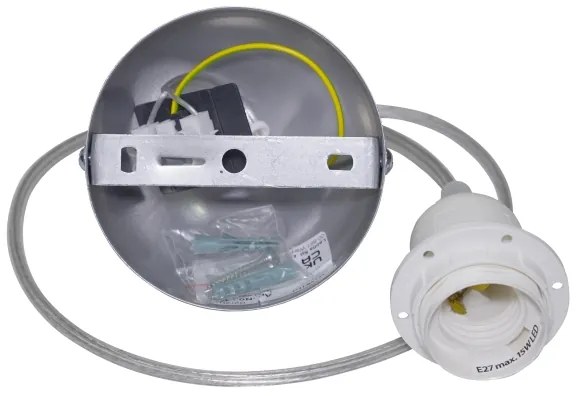 Duolla - Csillár zsinóron KOBO 1xE27/15W/230V átm. 45 cm antracit/szürke/fehér