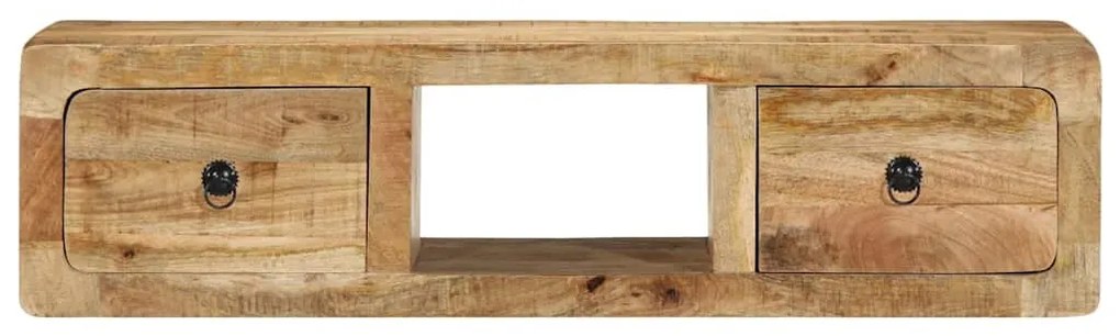 tömör nyers mangófa falra szerelhető TV-szekrény 100x32x25 cm
