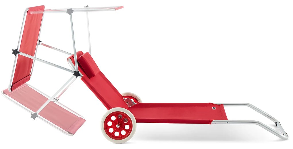 Casaria® Kreta alumínium napozóágy - piros