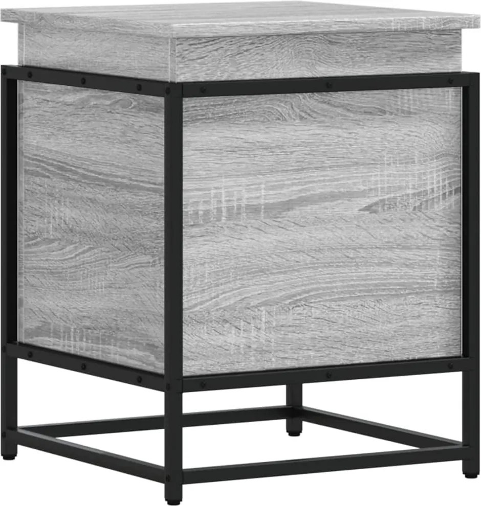 vidaXL szürke sonoma szerelt fa tárolóláda fedéllel 40x40x51,5 cm