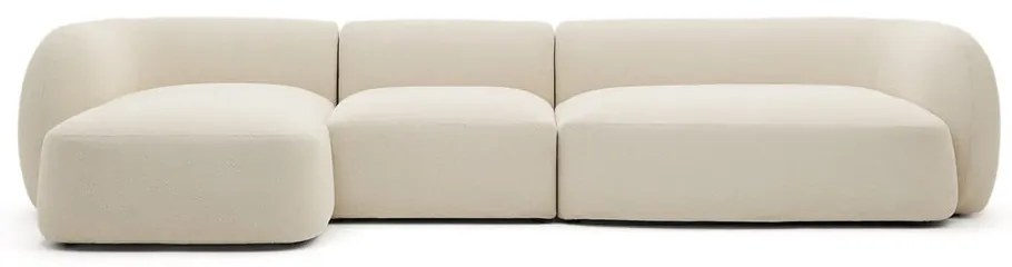 Krémszínű zsenília sarokkanapé (bal oldali-heverő résszel) Martina – Kave Home