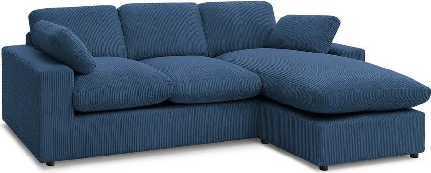 Kék kordbársony sarokkanapé Belair – Bobochic Paris