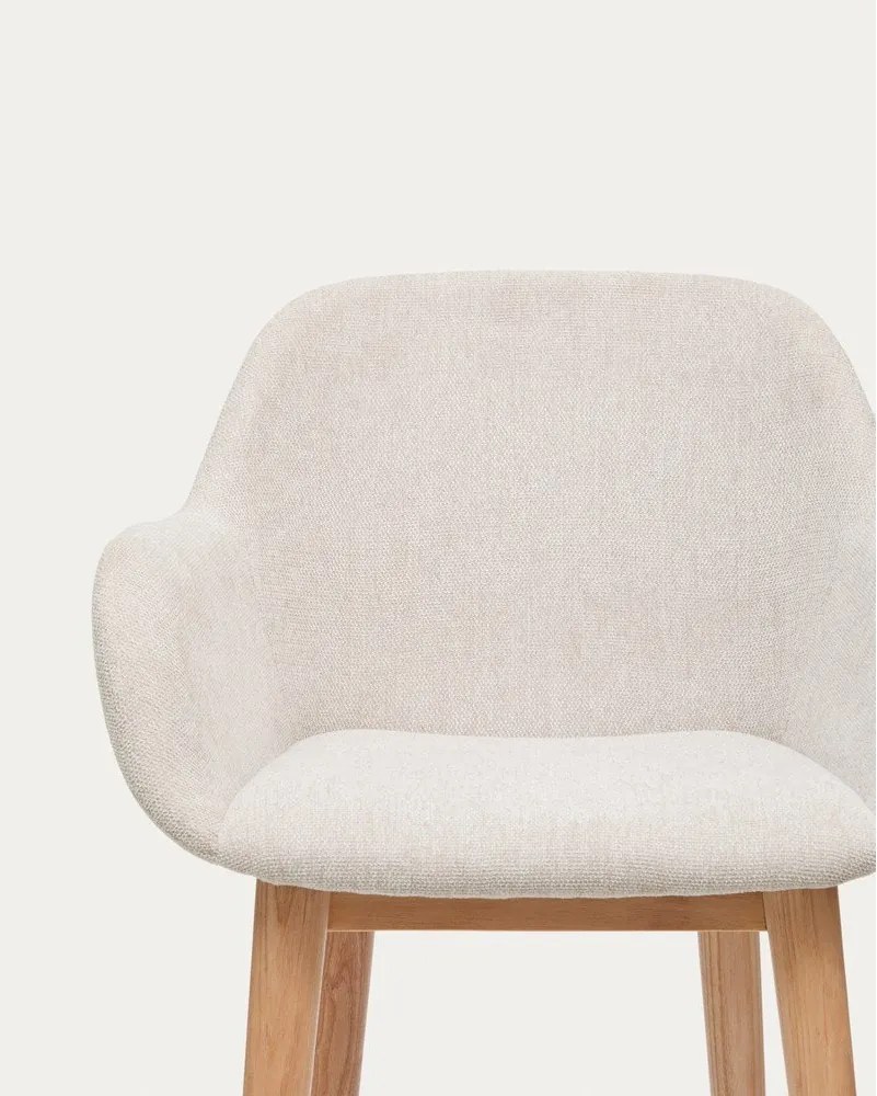 Bézs kárpitozott karfás bárszék (ülésmagasság 66 cm) Konna – Kave Home