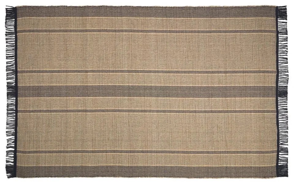 Fekete-natúr színű kétoldalas tengerifű szőnyeg 200x300 cm Brunilda – Kave Home