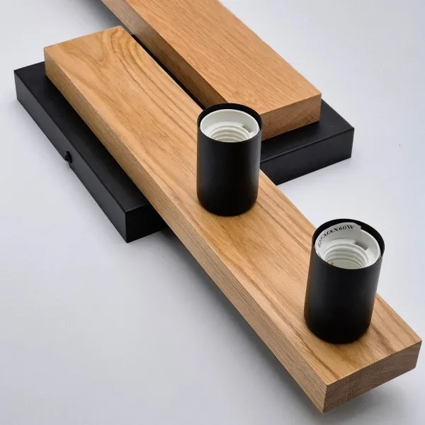 Felületre szerelhető csillár MATTE 4xE27/15W/230V fekete/tölgy