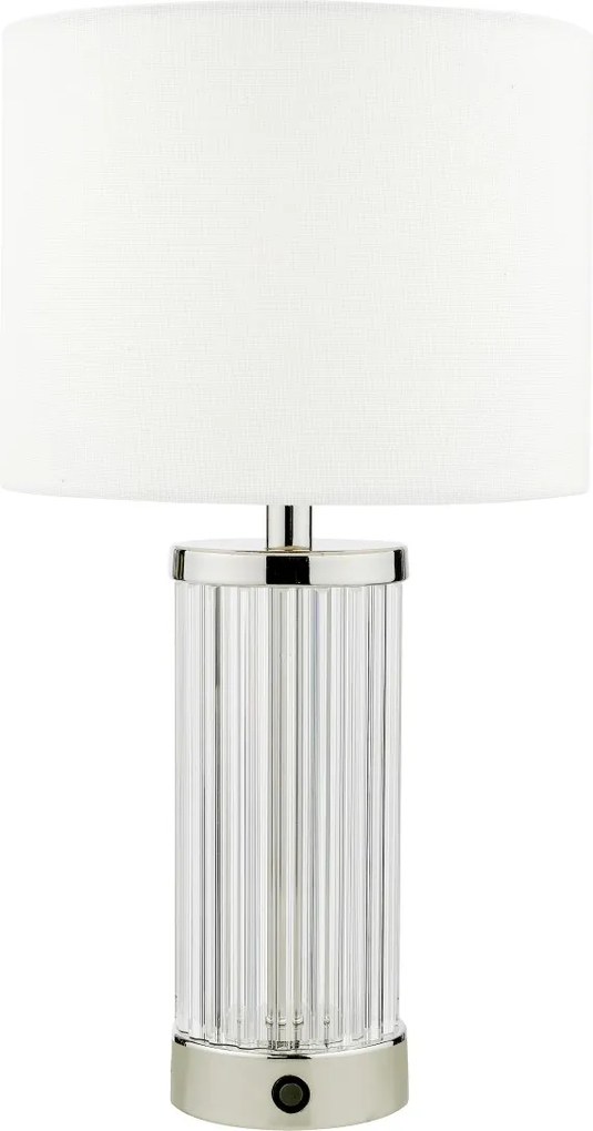 Dar Lighting modern asztali lámpa enrico polírozott nikkel darenr4138