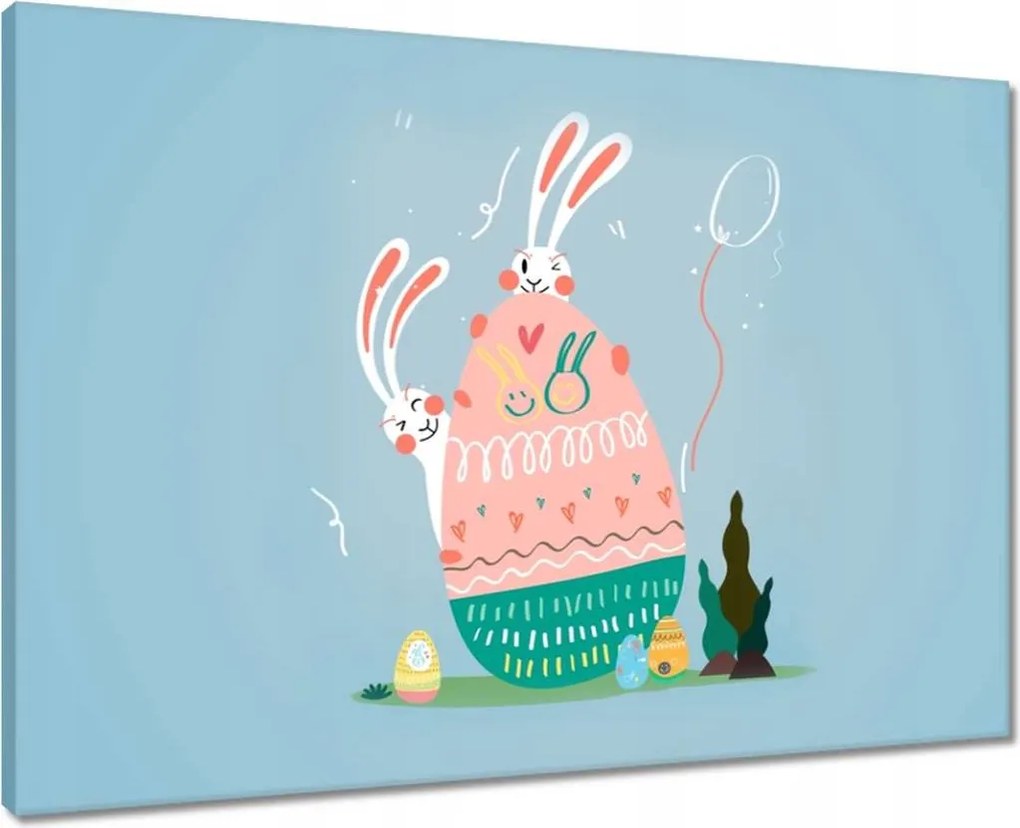 Vászonkép 70x50 Nyuszi Húsvét
