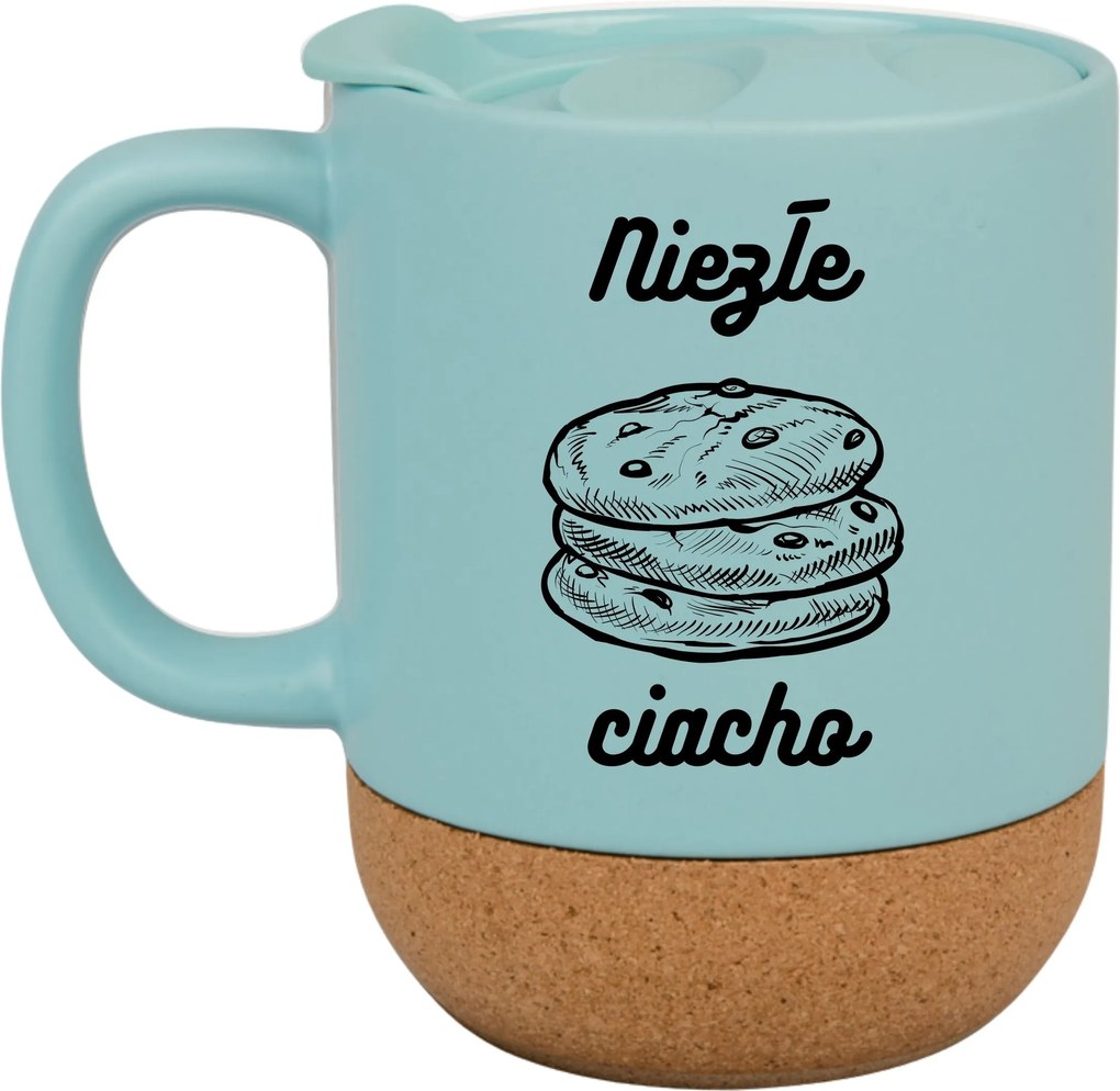 Kék Bögre Fedéllel És Parafa Aljjal Ajándéknak Is Kiváló