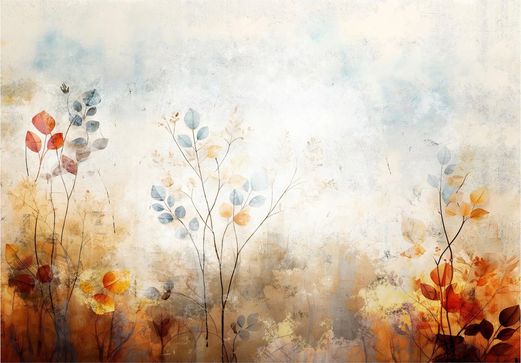 Flizelin fotótapéta Levelek Absztrakt Bézs Pasztell 300x210 +ragasztó
