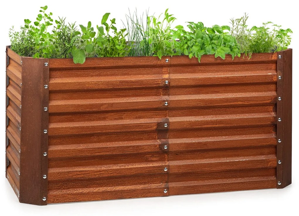 Blumfeldt Rust Grow, magaságyás, kerti ágyás, horganyzott acéllemez, rozsdás kivitel