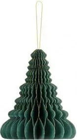 Papír karácsonyfadísz, üvegzöld, 20cm