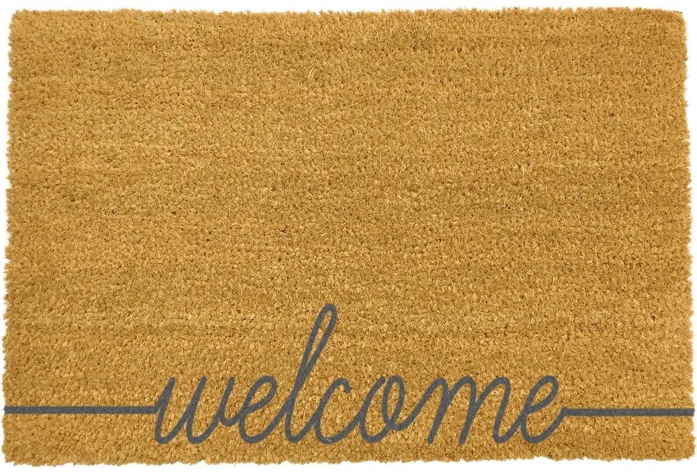 Welcome Scribbled természetes kókusrost lábtörlő, 40 x 60 cm - Artsy Doormats