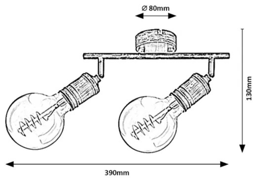 Rabalux 3215 - Spotlámpa FIDEL 2xE27/25W/230V