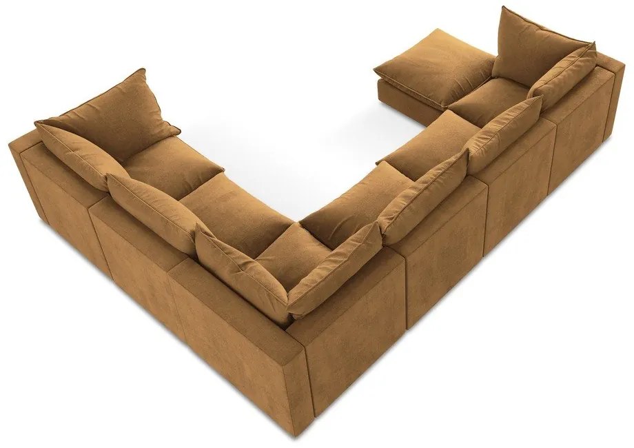 Terrakotta színű sarokkanapé (jobb oldali-U alakú) Manao – Makamii