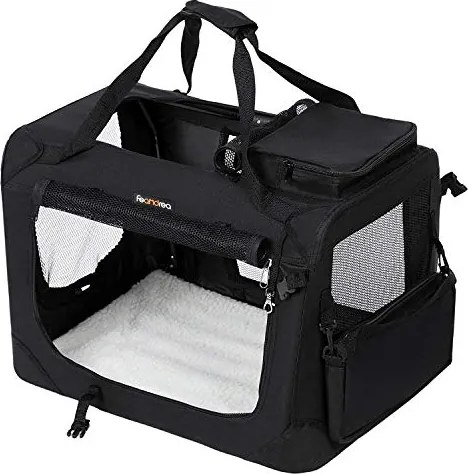 Összecsukható kisállathordozó 91 x 63 x 63 cm, XXL-es kutyaszállító, fekete