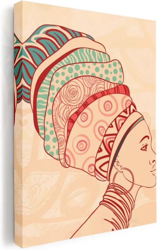 Afrikai nő vonalas vászonkép